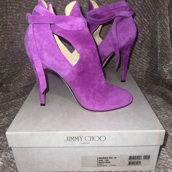 NIB - Jimmy Choo Marina Bootie with Straps in Boho Pink (Size EU 39/ US 9) - Picture 6 of 9